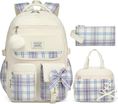 Backpack for School Girls, 3Pcs Kids Cute Bookbag with Lunch Box Pencil Pouch على Amazon.ae - متتبع الأسعار
