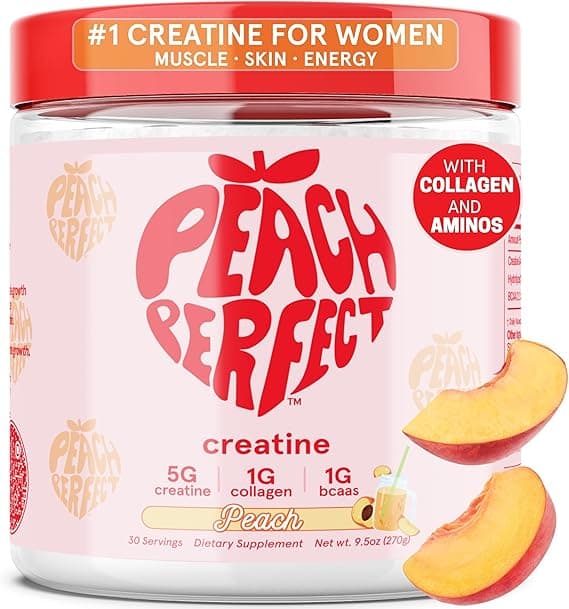 Peach Perfect Creatine Monohydrate Powder, Glute Builder Creatine for Women with Collagen, BCAAs, 5g Vegan Micronized Creatine per Serving, for Energy, Muscle Support, 30 SVG, Peach Flavor on Amazon.ae - Price Tracker