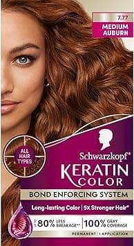Schwarzkopf Keratin Color Permanent Hair Color, 7.7 Medium Auburn - Professional Quality Permanent Hair Dye, Up to 100% Gray Coverage - 1 Application on Amazon.ae - Price Tracker