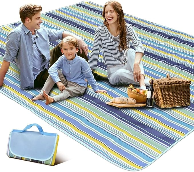SKY-TOUCH Fortable Picnic Blanket, Waterproof Beach Blanket, Waterproof Picnic Blanket, Portable Picnic Mat, Portable Beach Mat, for Outdoor Camping Family Outdoor Park Garden on Amazon.ae - Price Tracker