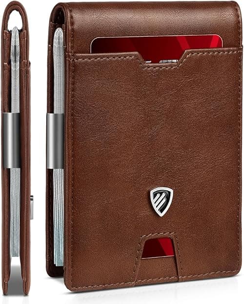 RUNBOX Top Layer Genuine Cowhide Leather Wallet for Men Slim Mens Wallet-Money Clip RFID Wallet-Gift Box, 1. on Amazon.ae - Price Tracker