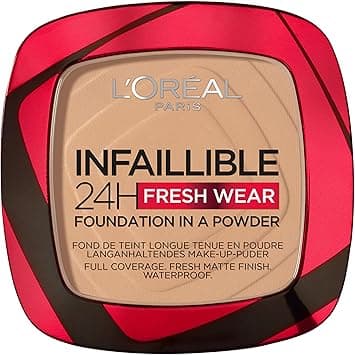 L'Oréal Paris Infallible 24h Fresh Wear Foundation in a powder – Waterproof, Full Matte Coverage Transfer Proof Makeup_ 140 Golden Beige on Amazon.ae - Price Tracker