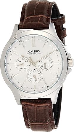 Casio Men's Watch - MTP-V300L-7AUDF White Dial, Brown Band on Amazon.ae - Price Tracker