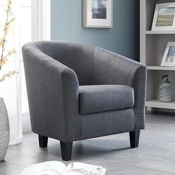 Julian Bowen HUGO TUB CHAIR-SLATE GREY, Hardwood Frame With Foam And Fabric Upholstery, Height: 74, Width: 76, Depth: 70cm على Amazon.ae - متتبع الأسعار