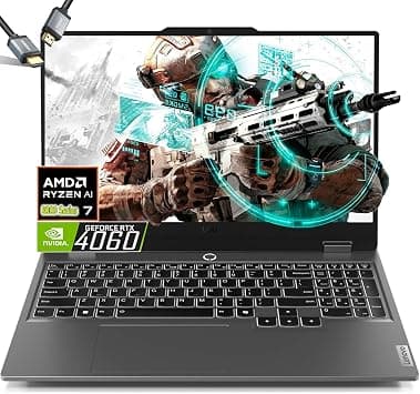 Lenovo LOQ 15.6 Gaming Laptop AMD Ryzen 7 8845HS Beat i9-13900H - RTX 4060-64GB DDR5 RAM -2TB PCIe SSD -Backlit Keyboard - FHD Display G-SYNC - Windows 11 - Computadora Gamer PC - HDMI Cable على Amazon.ae - متتبع الأسعار