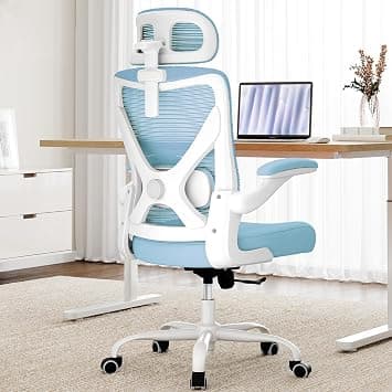 Office Chair - Ergonomic Office Chair with Back Support, Ergonomic Computer Chair - Home Office Desk Chairs, 400lbs Wide Seat Big and Tall Office Chairs with Headrest, Comfy Desk Chairs (Lake Blue) على Amazon.ae - متتبع الأسعار
