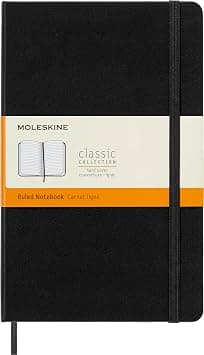 Moleskine Notebook Large Ruled Hard Cover, Black - متتبع أسعار Amazon.sa
