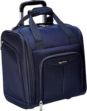 Amazon Basics Underseat Carry-On Rolling Travel Luggage Bag, 14 Inches, Navy Blue on Amazon.sa - Price Tracker