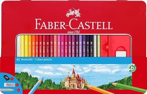 Faber-Castell Classic Colored Pencils Tin Set, 36 Vibrant Colors In Sturdy Metal Case - Premium Children's Art Products on Amazon.sa - Price Tracker