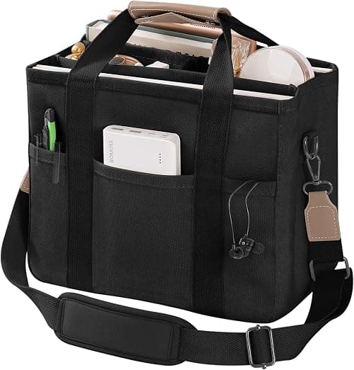 Canvas Tote Bag with Multi Pockets Crossbody Tote Bag for Women Trendy Shoulder Handbag Everything Tote Bag with Compartments على Amazon.ae - متتبع الأسعار