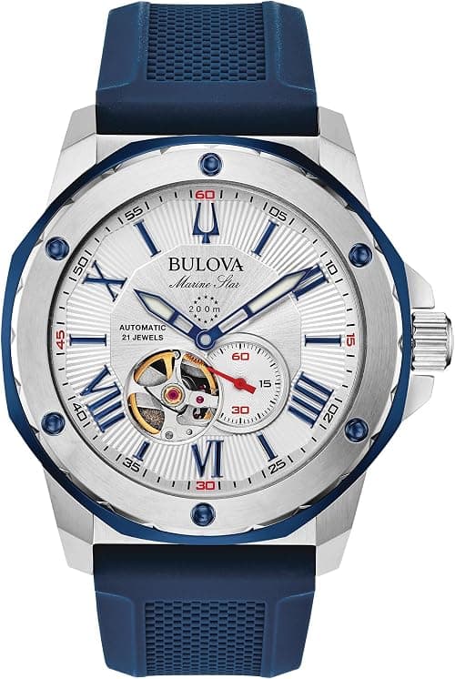 Bulova Men's Marine Star 'Series A' 3-Hand Automatic Silicone Strap Watch, Luminous, 200M on Amazon.ae - Price Tracker