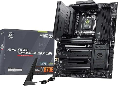 MSI MAG X870E TOMAHAWK MAX WIFI Motherboard, ATX - Supports AMD Ryzen 9000/8000 / 7000 Processors, AM5 - DDR5 Memory Boost (up to 8400+ MT/s OC), PCIe 5.0 x16, 2x M.2 Gen5, Wi-Fi 7, 5G LAN on Amazon.ae - Price Tracker