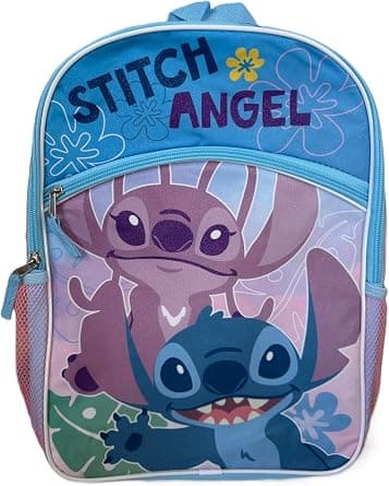 Disney Stitch & Angel 16" Backpack with 1 front pocket على Amazon.ae - متتبع الأسعار
