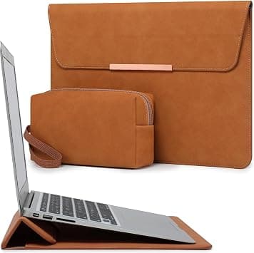 HYZUO 13 Inch Laptop Sleeve Case with Stand for MacBook Air 13 M5 A3449 M4 M3 M2 M1 2026-2018, 13" MacBook Neo 2026 A3404, MacBook Pro 13 M2 M1, 13" iPad Pro/Air, Surface Pro, Brown(Smiley) on Amazon.ae - Price Tracker