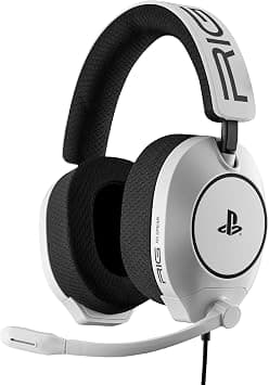 RIG R5 Spear PRO HS Wired Gaming Headset Officially Licensed for PlayStation, PS5, PS4, PC - 40mm Graphene Drivers, Tempest 3D Audio, Flip-to-Mute Mic, Memory Foam Cushions, 3.5mm -White on Amazon - Best Deal Finder