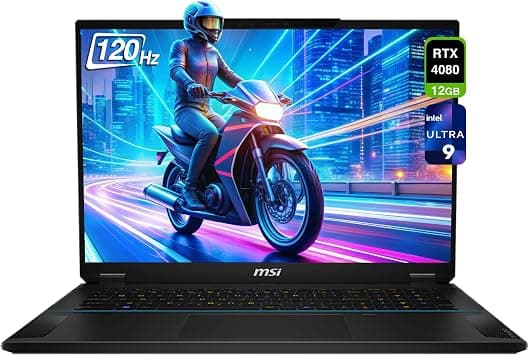 MSI Stealth 18 AI Studio Gaming Laptop, Intel Ultra 9-185H, 64 GB DDR5 RAM, 4 TB PCIe SSD, 18" WQUXGA (3840x2400) 120 Hz Mini LED Display, Nvidia G-Force RTX 4080, Backlit Keyboard, W11 Home, Midnight on Amazon.ae - Price Tracker