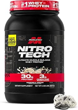 Muscletech Nitro Tech, Whey Isolate and Lean Muscle Builder, Cookies and Cream, 2.20lbs (998g) on Amazon.sa - Price Tracker