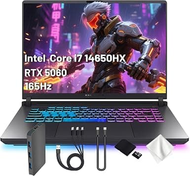 ASUS ROG Strix G16 16'' WUXGA 165Hz Gaming Laptop, Intel Core i7-14650HX, NVIDIA GeForce RTX 5060, RGB Backlit Keyboard, 32GB DDR5 RAM, 2TB Storage(1TB SSD&1TB Docking Station), Win 11 Pro, Gray على Amazon.ae - متتبع الأسعار
