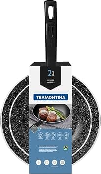 Tramontina Sicília Black Aluminum Frying Pan Set PFOA-free with Interior and Exterior Starflon Excellent Nonstick Coating 2 pieces, Made In Brazil 27899502 on Amazon.ae - Price Tracker