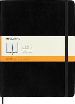 Moleskine Classic Notebook, Soft Cover, XL (7.5" x 9.5") Ruled/Lined, Black, 192 Pages - متتبع أسعار Amazon.sa