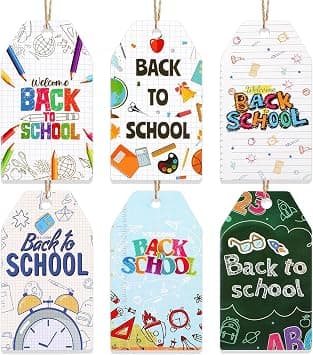 60pcs Welcome Back to School Gift Tags, First Day of School Label Tags for School Supplies Gift Decor DIY Craft, Back to School Label Tags with Rope for School Class Decor Students Prize على Amazon.ae - متتبع الأسعار