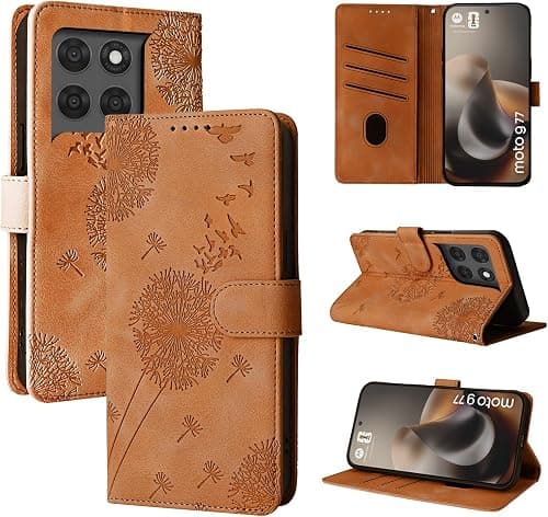 Motorola Moto G77/G67 5G Case Dandelion PU Leather Magnetic Closure Wallet Flip Case Cover for Motorola Moto G77/G67 5G Brown on Amazon.ae - Price Tracker