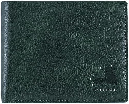 RFID Bifold Leather Wallet For Men with Flip Up ID in Vintage Buffalo Brown, Buffalo Wild Green Trail, 3.5" x 4.5", Classic on Amazon.ae - Price Tracker