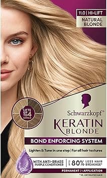 Schwarzkopf Keratin Blonde Hair Dye Natural Blonde 11.0, Hi-Lift Permanent Color, 1 Application - Hair Color Enriched with Keratin, Lightens up to 4 Levels and Protects Hair from Breakage* on Amazon.ae - Price Tracker