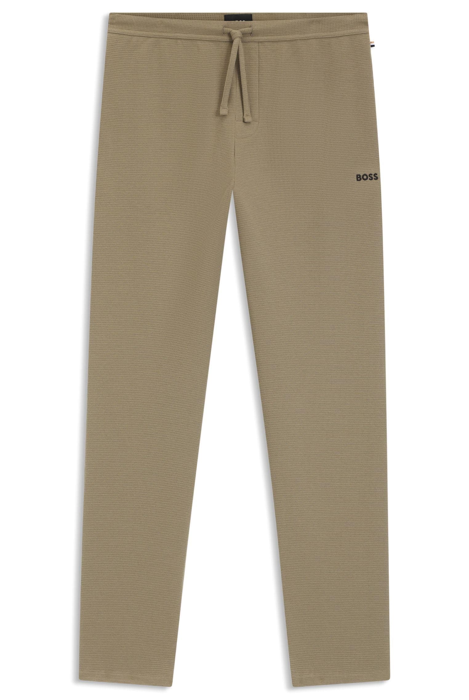 BOSS Mens Waffle Pants Cotton Blend Logo Embroidery Pyjama Bottoms on Amazon.ae - Price Tracker