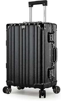 Cabin Pro Light Weight Aluminum Frame Fashion Trolley Luggage Polycarbonate Hard Case Carry on Suitcase with 4 Quite 360° Double Spinner wheels, CP001 (Carry-On 20-Inch, Black) on Amazon.sa - Price Tracker