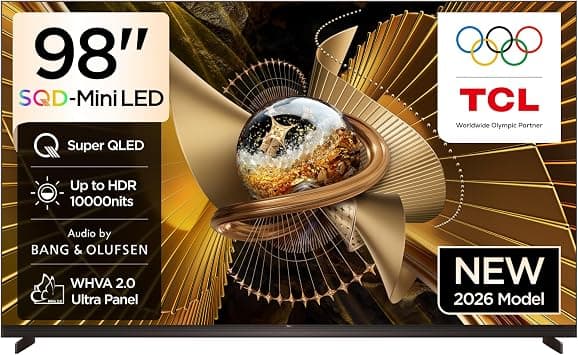 TCL 98X11L Television 98 Inch Smart TV 4K SQD-Mini LED Super Colorful Quantum High HDR Gaming Google TV, 144Hz Native Refresh Rate, Audio by Bang & Olufsen B&O 5.2CH, Game Master (2026 Model) on Amazon.ae - Price Tracker