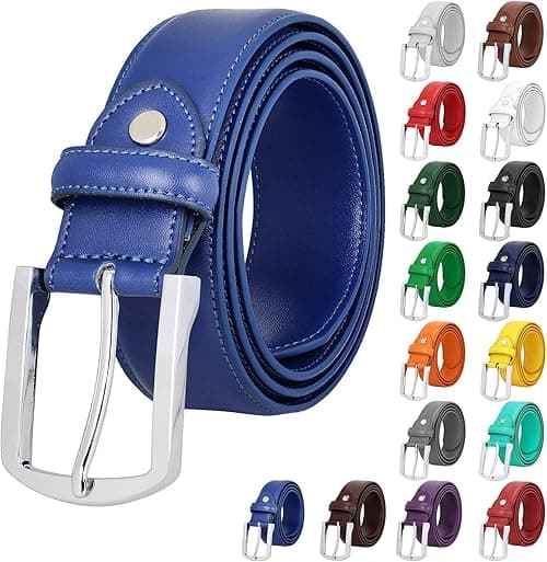 Falari Men Genuine Leather Casual Dress Belt With Single Prong Buckle 16 Colors on Amazon.ae - Price Tracker