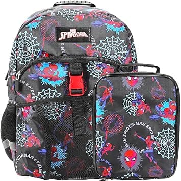 Spider-Man Superhero & Webs 16" Premium Backpack & Lunch Kit Set for Boys - Amazon.sa Price Tracker