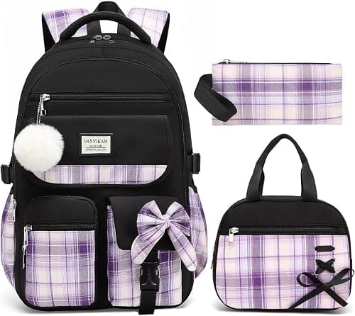 Backpack for School Girls, 3Pcs Kids Cute Bookbag with Lunch Box Pencil Pouch على Amazon.ae - متتبع الأسعار