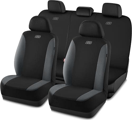 Skechers Car Seat Covers, Premium Breathable Polyester Seat Covers, Car Seat Covers Full Set Airbag Compatible, Automotive Comfort & Protection for Most Cars, Vans, Trucks, SUVs (Full Set,Grey) على Amazon.ae - متتبع الأسعار