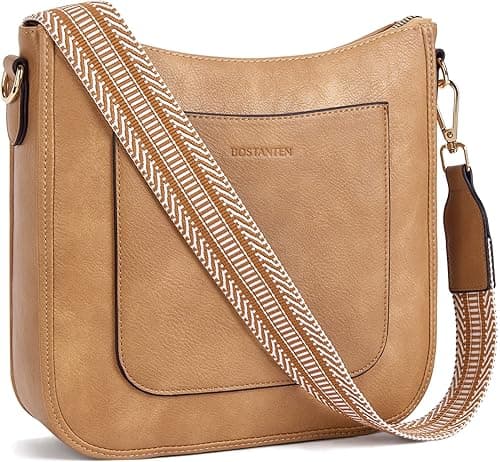 BOSTANTEN Crossbody Bags for Women Trendy Vegan Leather Hobo Handbags Fashion Shoulder Bags Purse with Adjustable Guitar Strap on Amazon.ae - Price Tracker