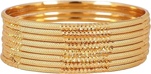 Shining Diva Fashion Latest One Gram Gold Plated Set of 8 Traditional Bangles for Women and Girls on Amazon.ae - Price Tracker