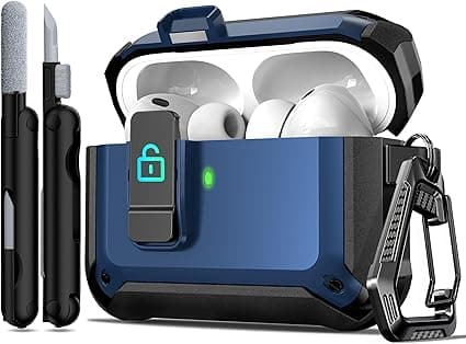 R-fun for AirPods Pro 3 Case (2025) Cover with Cleaning Kit, Military-Grade Heavy-Duty Drop-Resistant with Auto Pop-Up Lid for AirPods Pro 3rd Generation 2025 USB-C Charging Case, Blue on Amazon.ae - Price Tracker