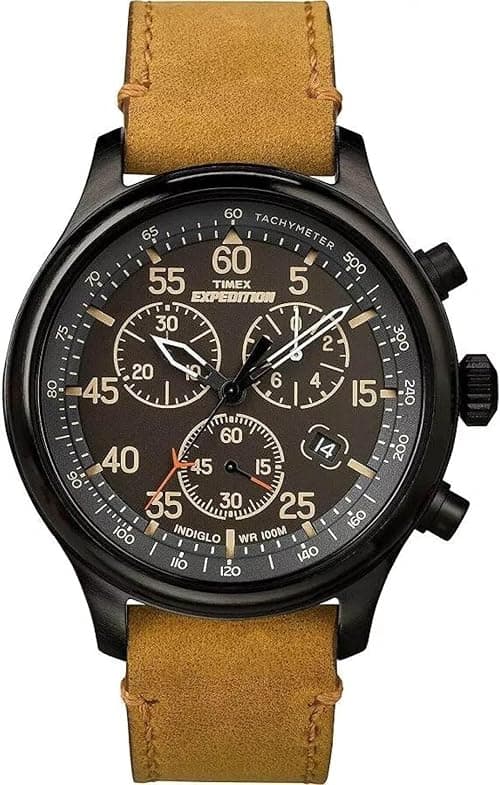 Timex Men's Expedition Field 43mm Watch - Brown Strap Black Dial Gunmetal Case على Amazon.ae - متتبع الأسعار