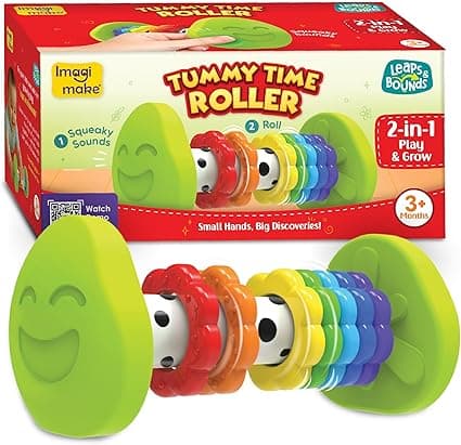 Imagimake Tummy Time Roller | Leaps & Bounds Baby Toys for 3+ Months | Toy for Toddlers, Infants | 2-in-1 Play & Grow - Squeaky Sounds | Non- Toxic | Ramadan Eid Gifts for New Born Babies on Amazon.ae - Price Tracker