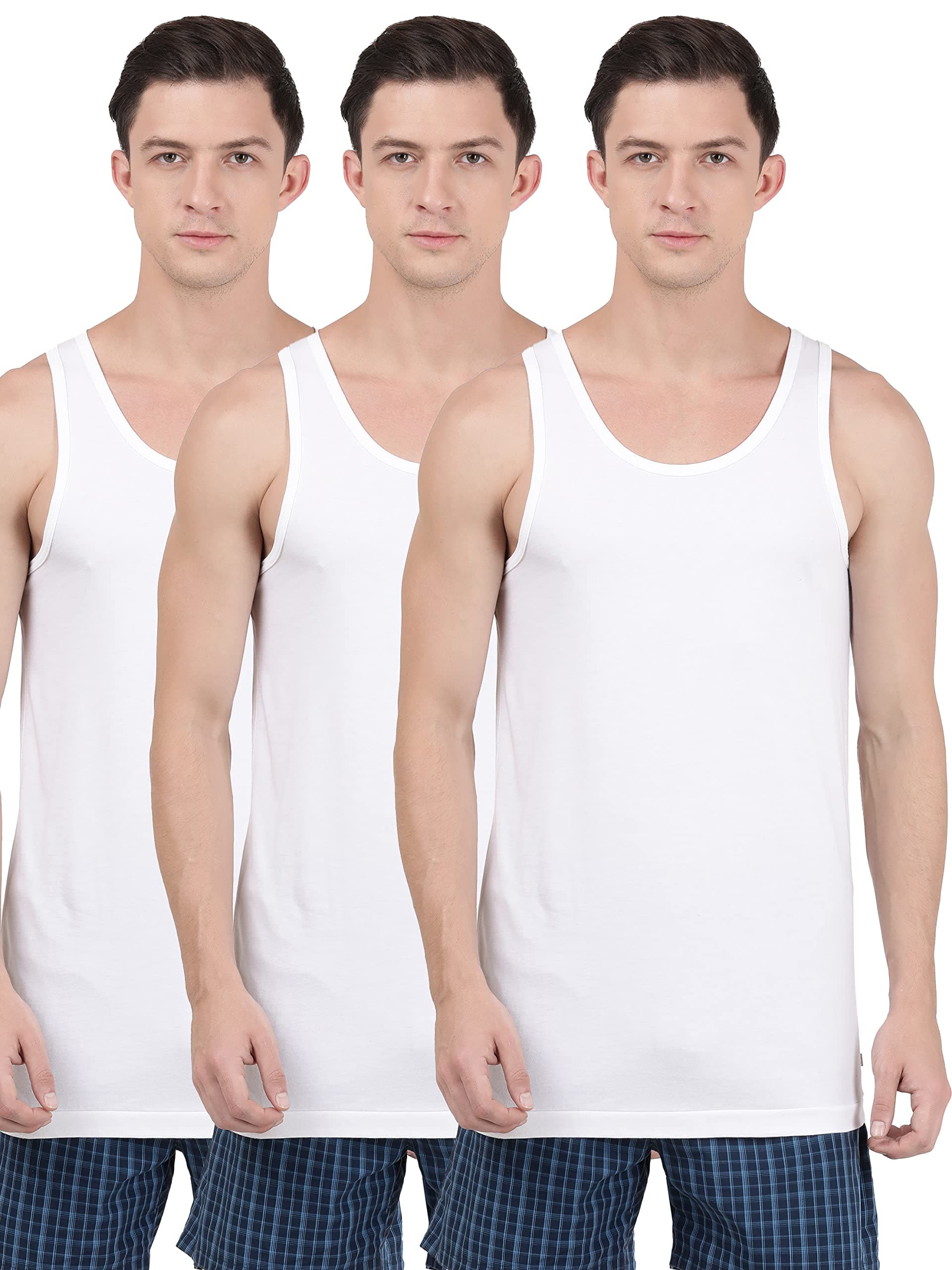 Jockey Mordern Classic Basic Vest 3Pcs Pack | 100% Cotton Vest for Men | 8820-0310-WHITE/M on Amazon.ae - Price Tracker