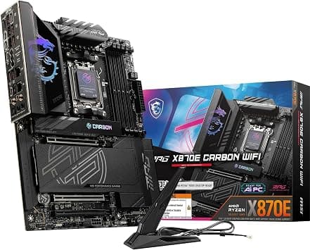 MSI MPG X870E CARBON WIFI AM5 DDR5 8400MHZ(OC) USB4 4x M.2 HDMI 5G LAN 2.5G LAN WIFI 7 RGB ATX on Amazon.ae - Price Tracker