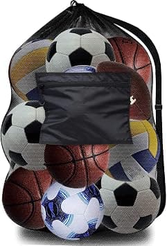 Heavy Duty Mesh Ball Bag with Adjustable Strap Extra Large Drawstring Sports Ball Bag Perfect for Coaches and Teams Fits Soccer Basketball Football Volleyball Baseball Swimming Gear on Amazon.ae - Price Tracker