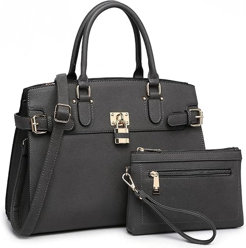 Women Handbags and Purses Fashion Satchel Tote Work Bags Top Handle Shoulder Purses with Matching Wristlet on Amazon.ae - Price Tracker