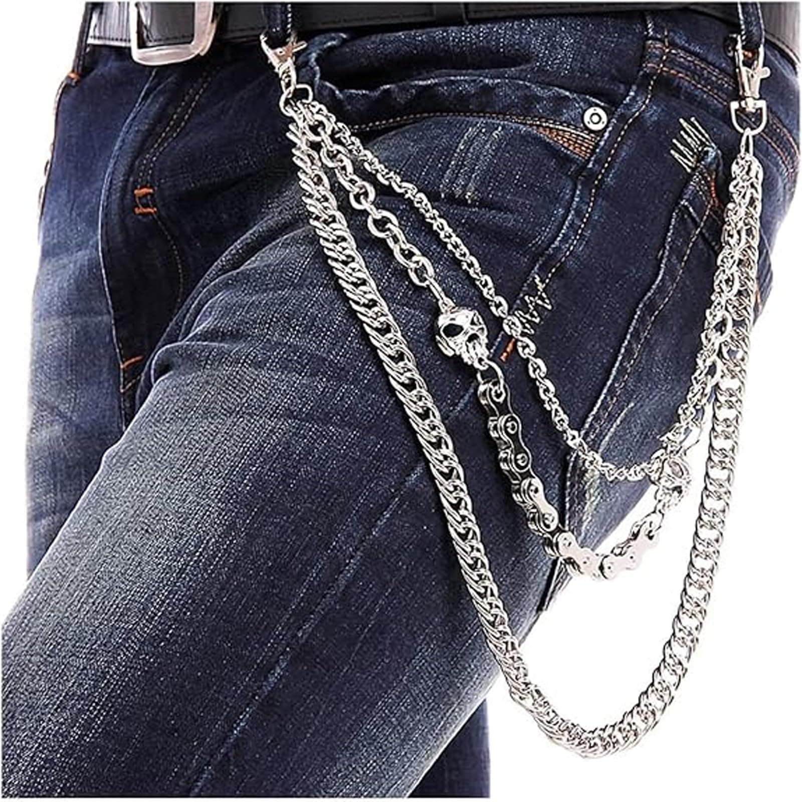 SWIUKPHE Pants Chain Wallet for Men Women, Biker Wallet, Long Cool Punk Trousers Pocket Belt Key Chains for Hip Hop Rock on Amazon.ae - Price Tracker
