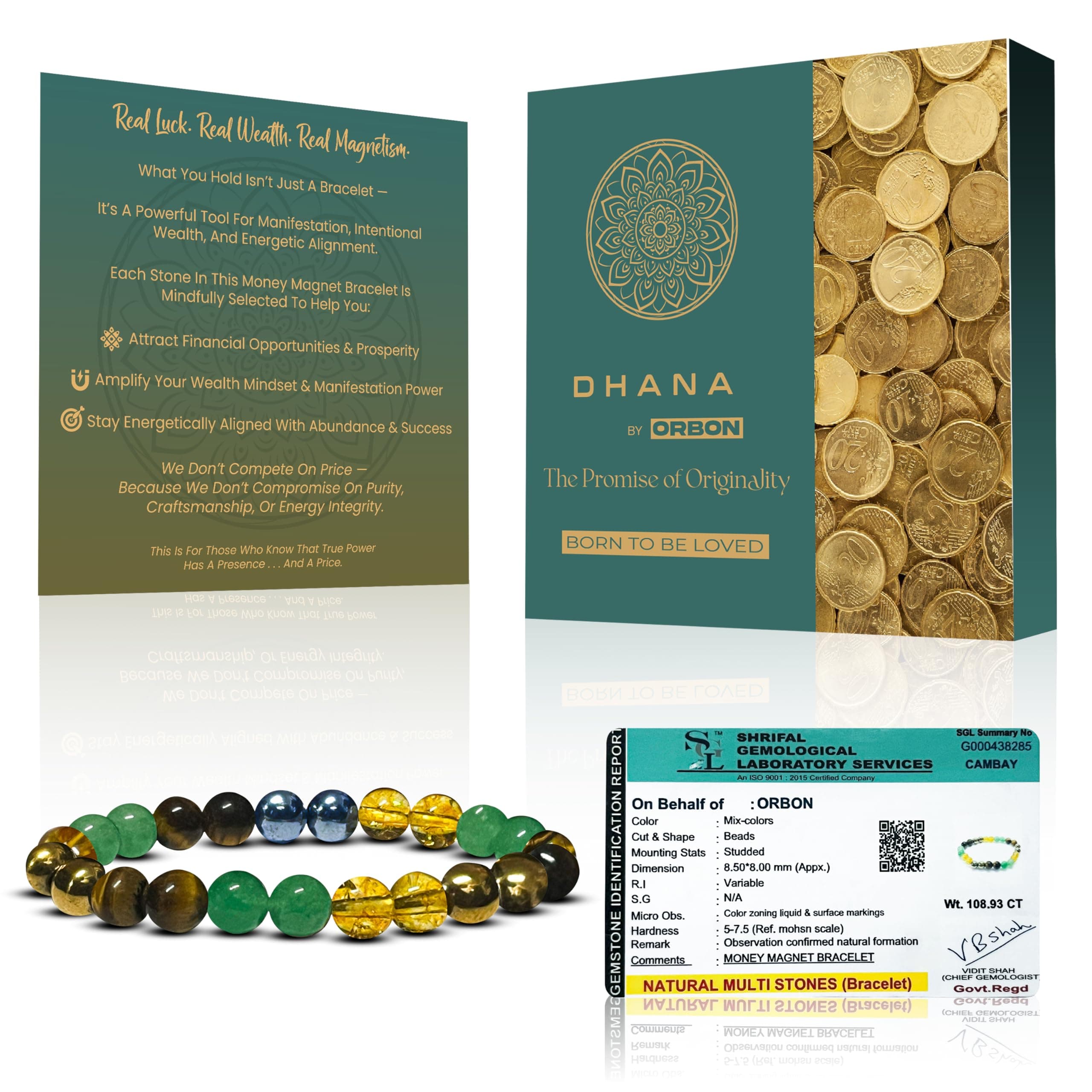 ORBON DHANA Certified Scientific Money Magnet Bracelet – Original 7 Chakra Navagraha Stone for Men & Women | Wealth, Prosperity & Abundance Gemstone with Activation Card & Authenticity Certificate on Amazon.ae - Price Tracker