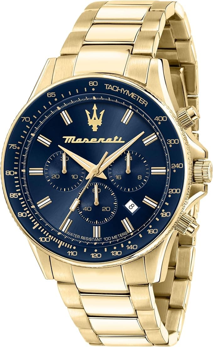 Maserati Gold Steel Analog Quartz Men Watch, Gold, Chronograph on Amazon.ae - Price Tracker
