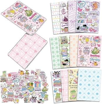 Colorful Funny Reading Insert Cardstock Paper - 12Pcs 6.9"x4.8" Back Cover Inserts with 50Pcs Stickers for Kindle Paperwhite 11th/12th Gen E-Reader, Bookish Gift for Book Lovers على Amazon.ae - متتبع الأسعار