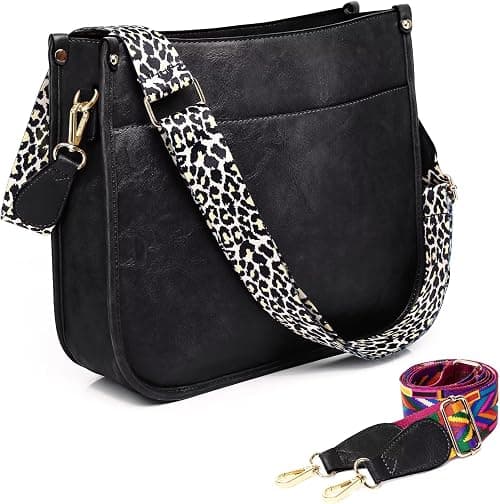 AUYOCO Vegan Leather Crossbody Bags for Women, Crossbody Purse with Guitar Strap Zipped Pockets Handbag Shoulder Bag على Amazon.ae - متتبع الأسعار