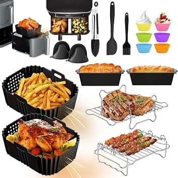 Hot Air Fryer Accessories, 21 Pieces Airfryer Accessories for Ninja Double Stack XL SL400EU 9.5L, Airfryer Silicone Mould Accessories for Ninja AF400EU AF300EU and 7.6L-9.5L Dual Zone Hot Air Fryer on Amazon.ae - Price Tracker